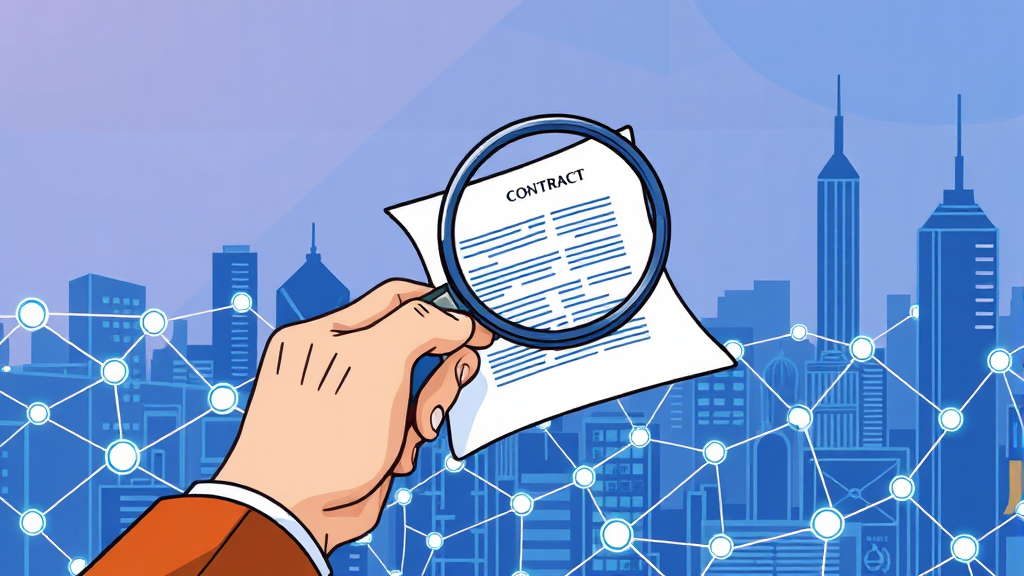 스마트 계약의 장점과 주의점 (illustration 스타일)