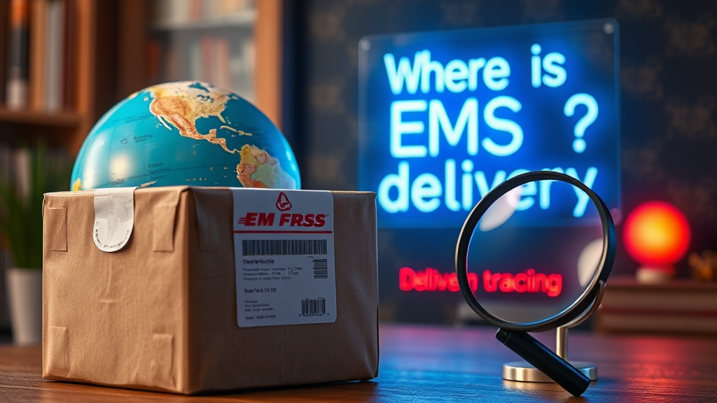 EMS 배송, 어디까지 왔을까? (realistic 스타일)