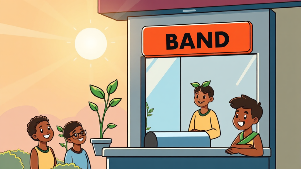 서민금융상품 종류 및 특징 (cartoon 스타일)