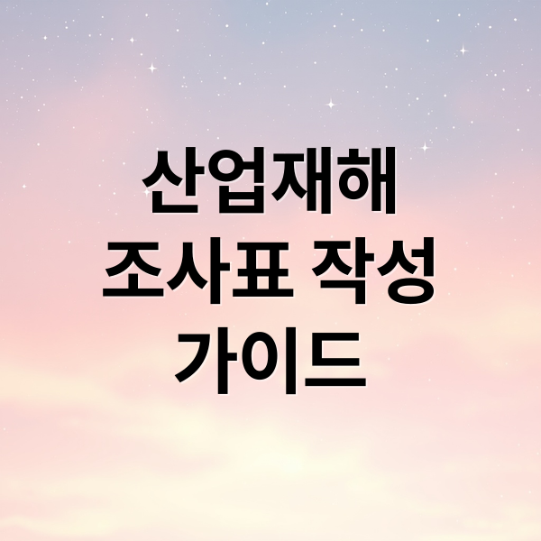 산업재해
조사표 작성
가이드 (산업재해조사표)