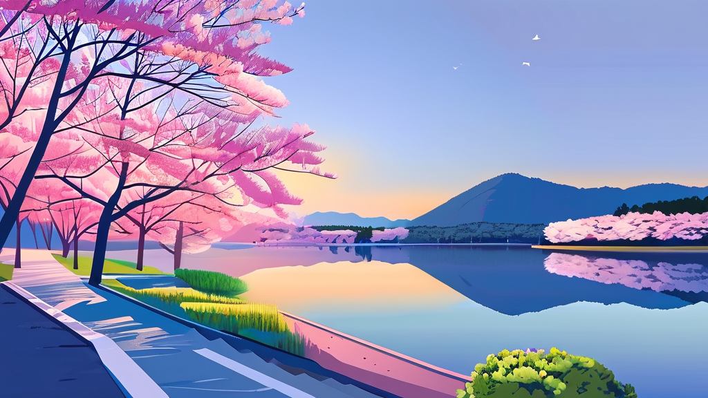 자연 속 힐링: 아름다운 광주의 자연 명소 (illustration 스타일)