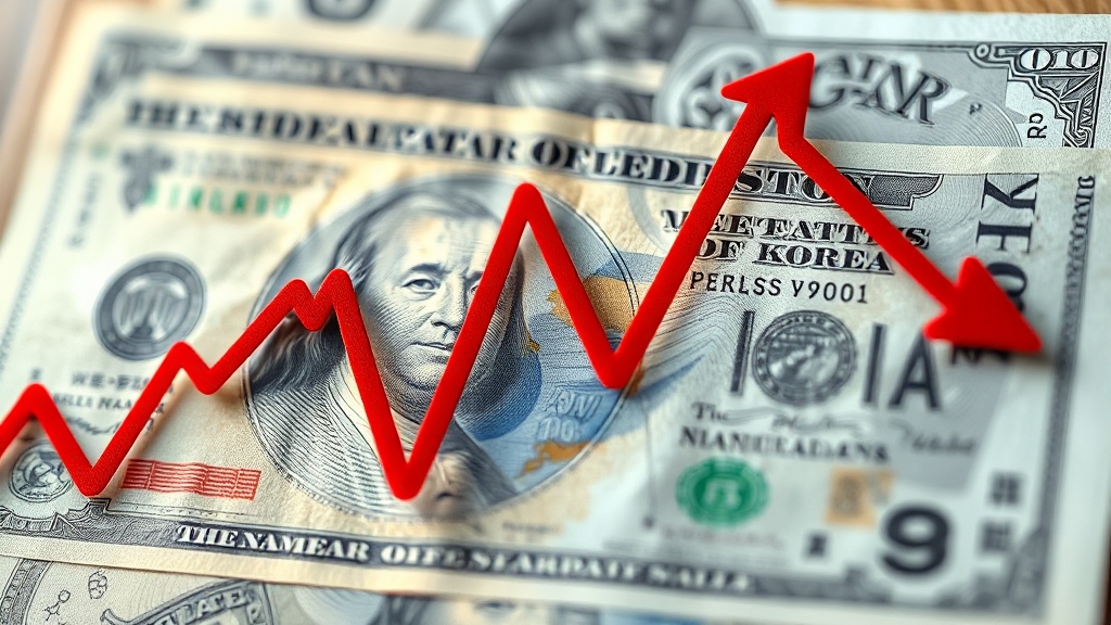 환율 1400원, 배경은? (realistic 스타일)