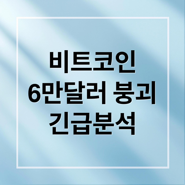 비트코인
6만달러 붕괴
긴급분석 (비트코인 6만6천달러 15개월 최저)