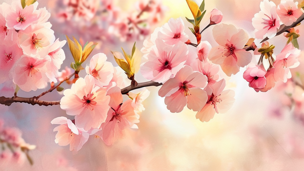 지역별 2026년 벚꽃 개화 및 만개 시기 (watercolor 스타일)