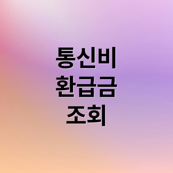 통신비
환급금
조회 (통신비 환급금 조회)