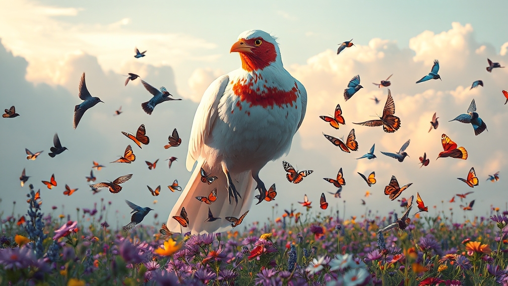 새의 색깔과 크기 암시 (realistic 스타일)