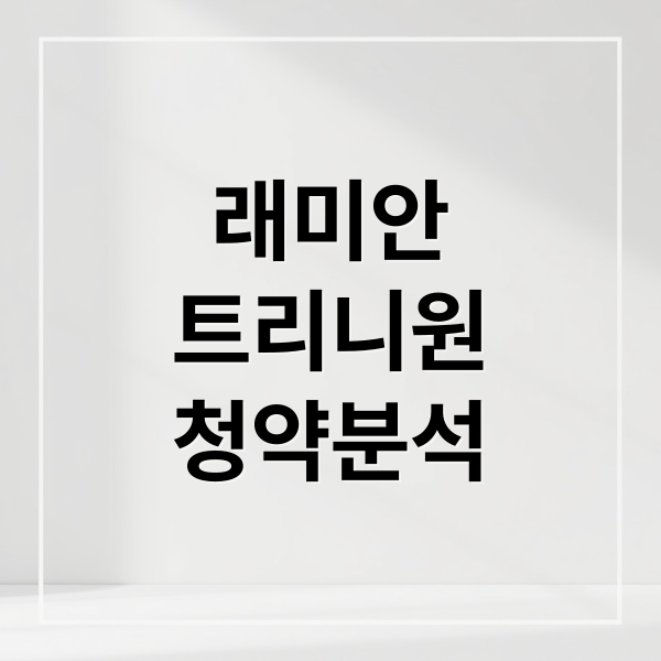래미안
트리니원
청약분석 (래미안 트리니원 청약 경쟁률)