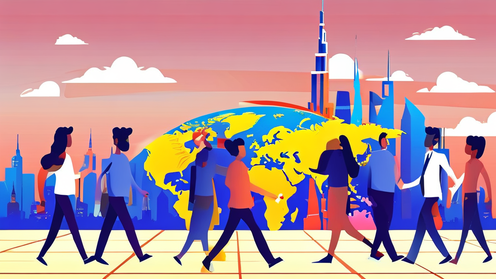 해외취업 통합정보망 및 현지 지원 제도 (illustration 스타일)