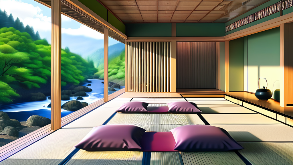 시운소 객실: 다다미방에서의 편안한 휴식 (realistic 스타일)