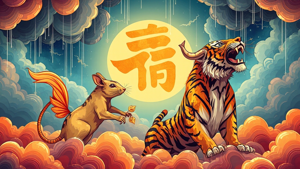 오늘의 날씨 및 띠별 운세 (illustration 스타일)