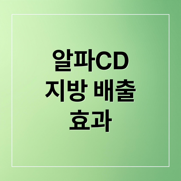알파CD
지방 배출
효과 (묵은 지방 배출에 도움되는 알파 CD 효능, 복용방법)