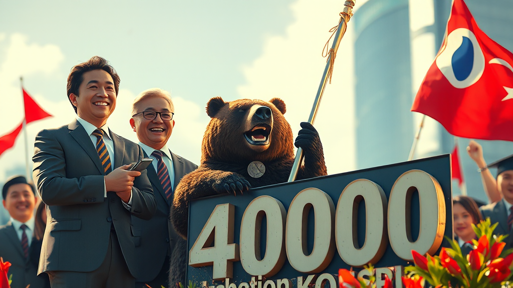 코스피 4,000선 회복 (realistic 스타일)