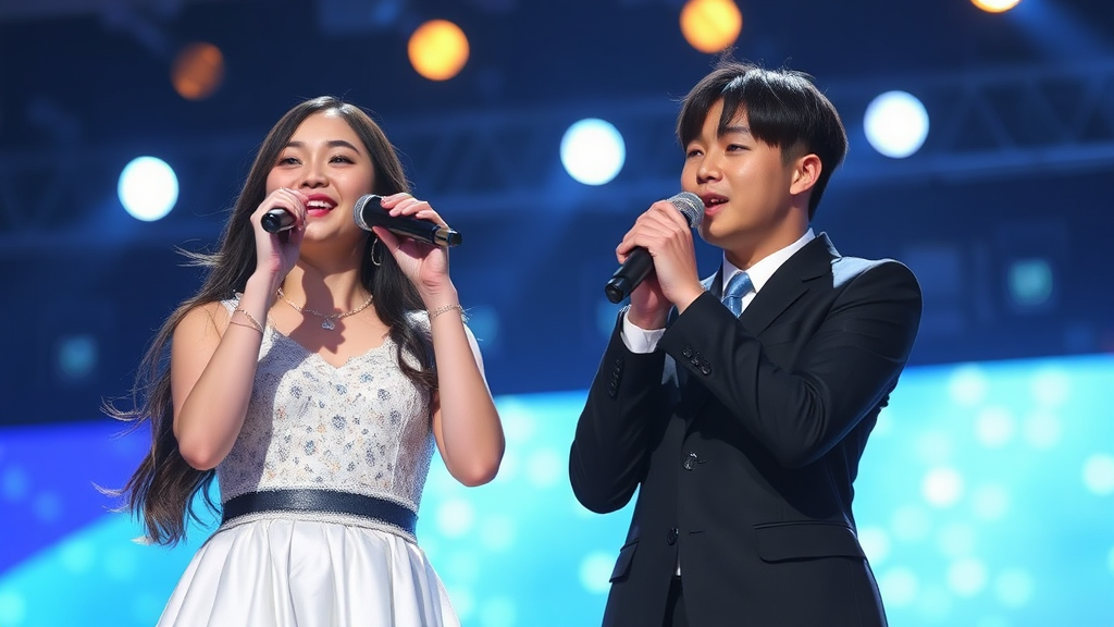 결승 1라운드: 신곡 대첩과 예측불허 결과 (realistic 스타일)