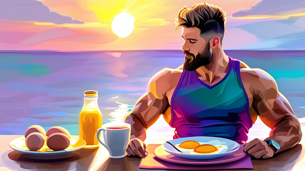 기초대사량 증진을 위한 식단 고려사항 (watercolor 스타일)