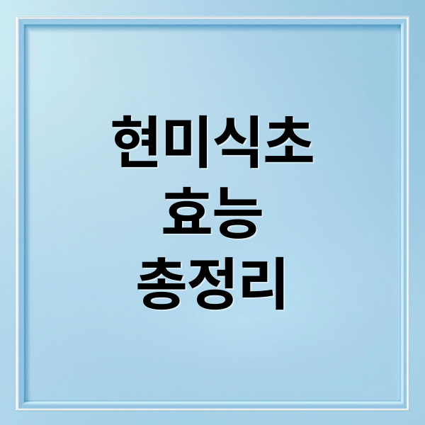 현미식초
효능
총정리 (현미식초 효능 부작용)
