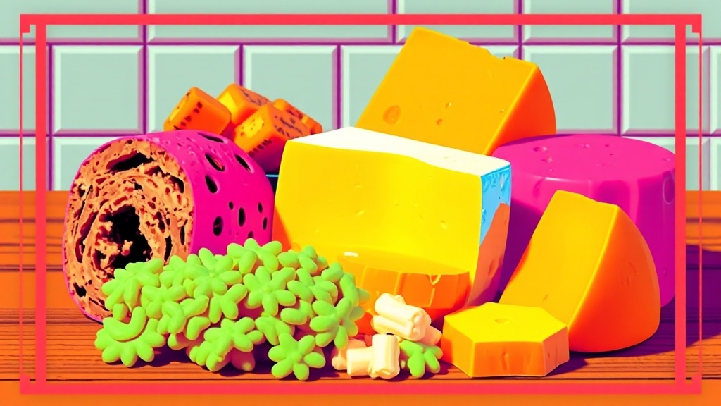 K2 풍부한 음식은? (popart 스타일)