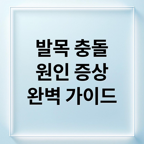 발목 충돌
원인 증상
완벽 가이드 (발목 충돌증후군)