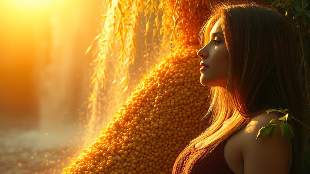 렌틸콩, 주요 영양 성분은? (realistic 스타일)