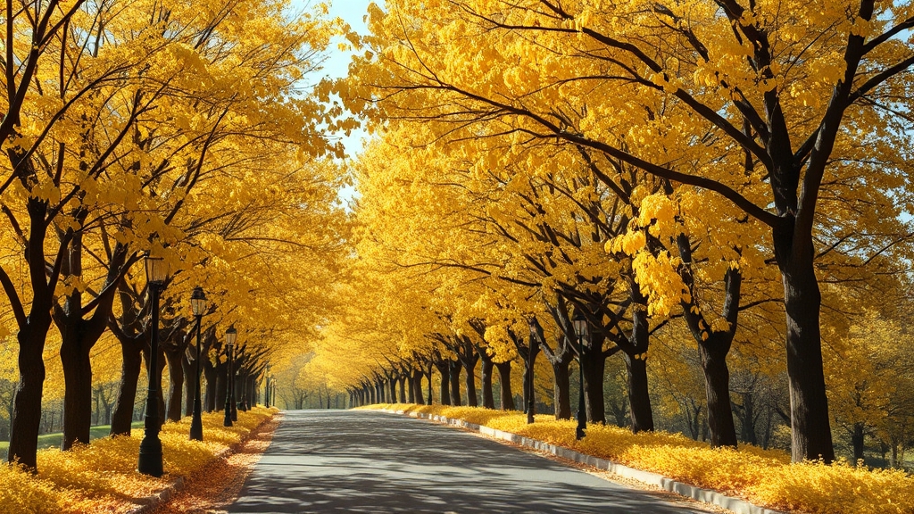 운문사 은행나무길 (realistic 스타일)