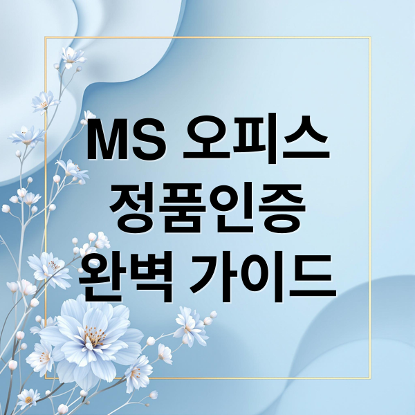 MS 오피스
정품인증
완벽 가이드 (MS 오피스 정품인증 오류)