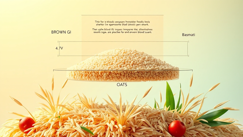 당뇨 쌀 종류별 비교 (GI/GL 수치) (illustration 스타일)