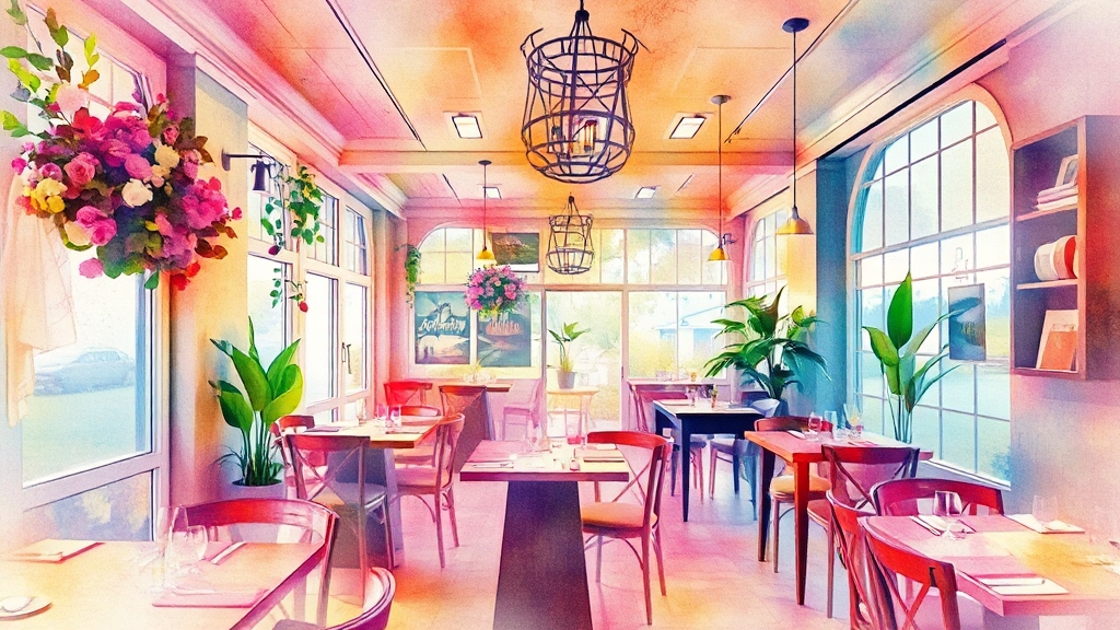 미식의 향연, 레스토랑 탐방 (watercolor 스타일)