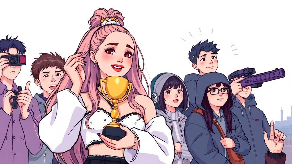 아쉬운 수상 실패와 팬 반응 (illustration 스타일)