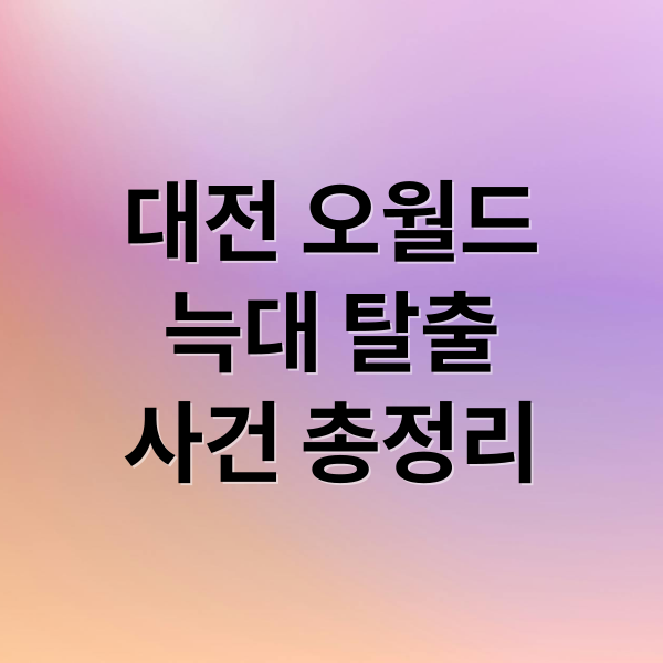 대전 오월드
늑대 탈출
사건 총정리 (대전오월드 늑대 탈출 사건)