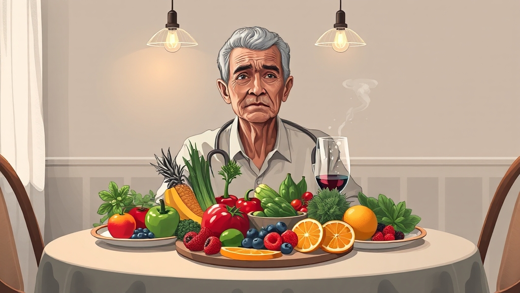 암환자 식단, 왜 중요할까요? (illustration 스타일)