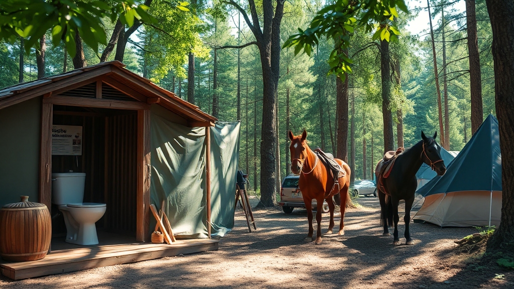 캠핑 편의시설 및 부대시설 (realistic 스타일)