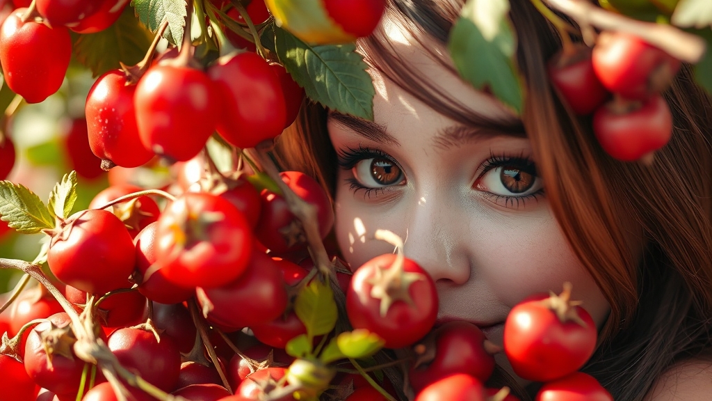 구기자의 주요 효능 (realistic 스타일)