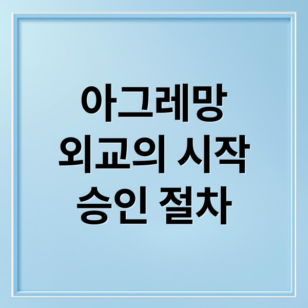 아그레망
외교의 시작
승인 절차 (아그레망 뜻)