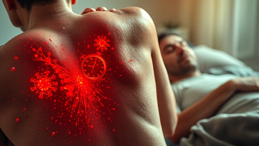 대상포진 치료 및 통증 관리 (realistic 스타일)