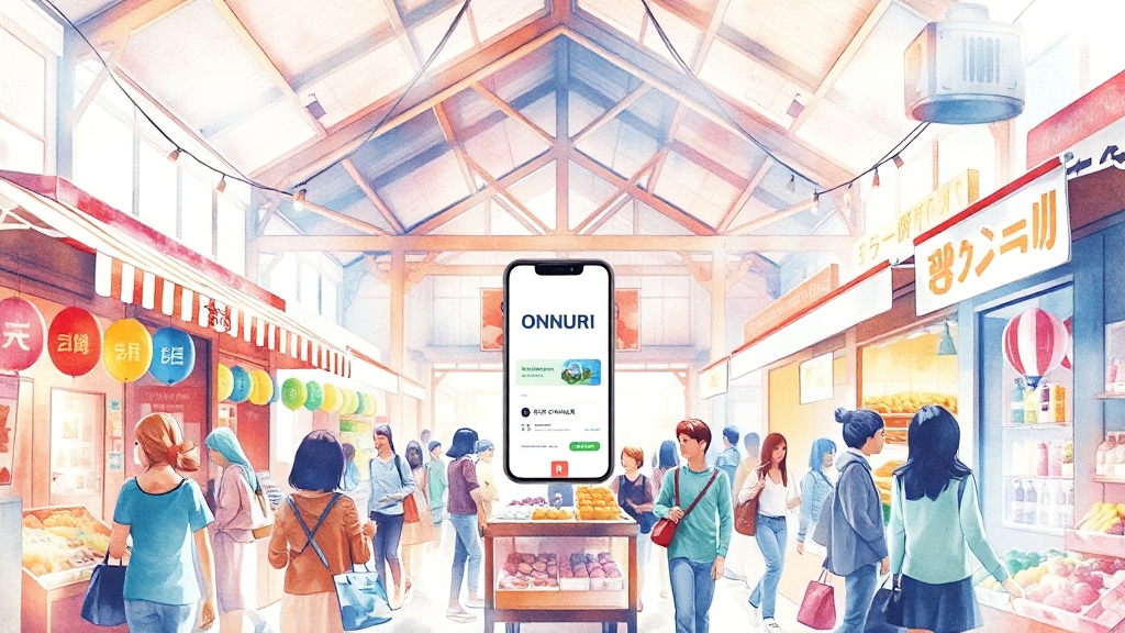 온누리상품권 사용처 (watercolor 스타일)