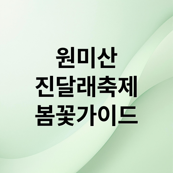 원미산
진달래축제
봄꽃가이드 (부천 원미산 진달래축제)