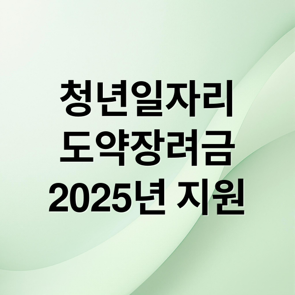 청년일자리
도약장려금
2025년 지원 (청년 일자리 도약 장려금)