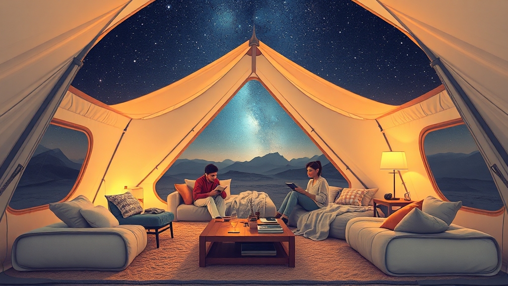 포레니아 에어텐트 내부 구조 & 디자인 (illustration 스타일)