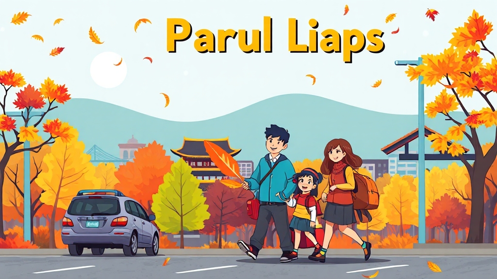 단풍 명소 방문 팁 (cartoon 스타일)