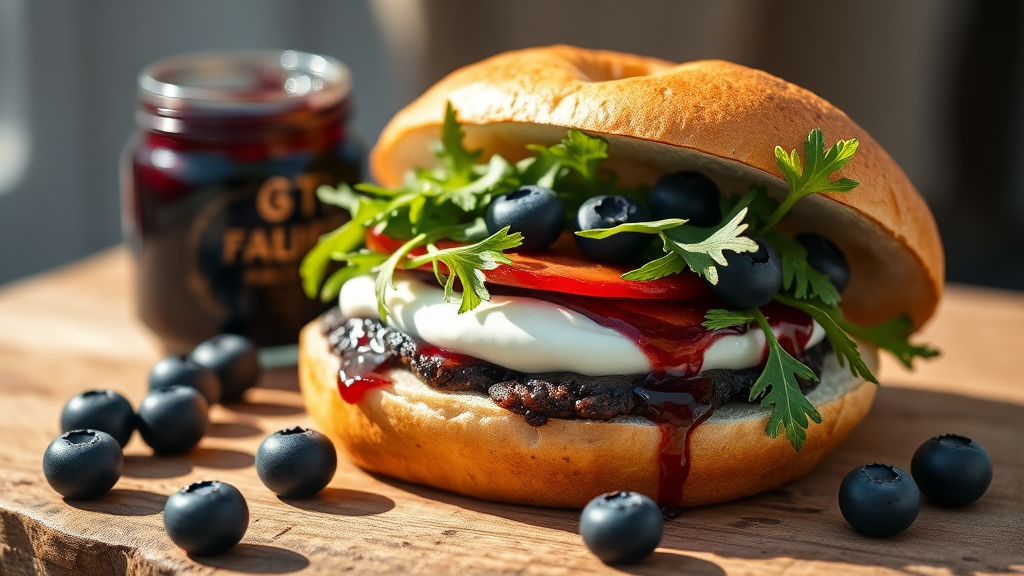 서리태 레시피: 샌드위치 & 크림치즈 (realistic 스타일)