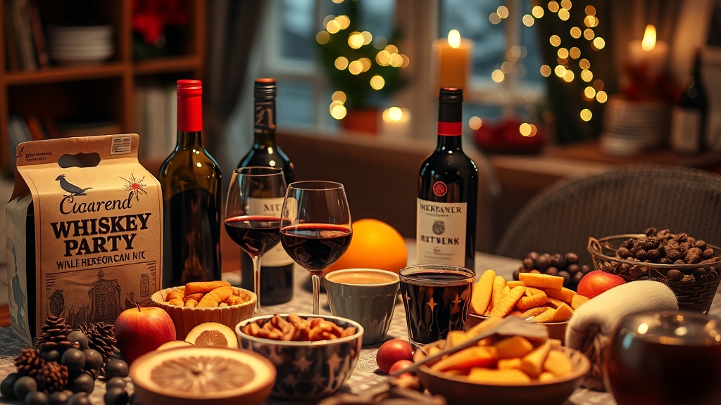 홈파티 필수템: 주류 가이드 (realistic 스타일)