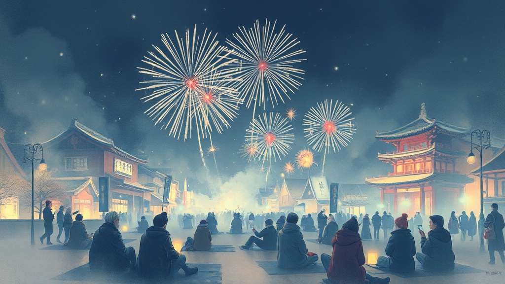 불꽃축제 현장 관람 꿀팁 (watercolor 스타일)