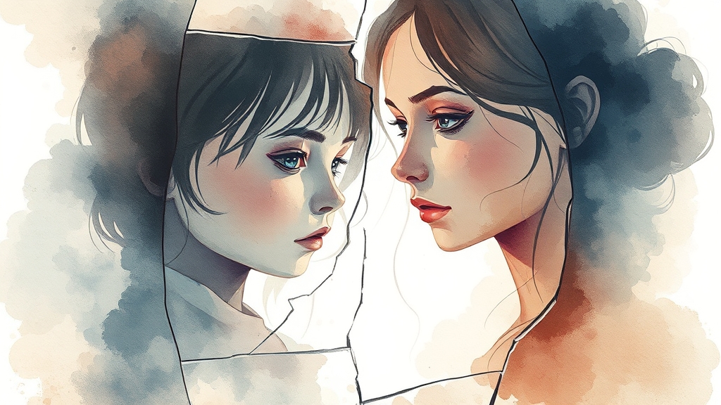 부부의 갈등 원인 분석: 과거와 현재 (watercolor 스타일)