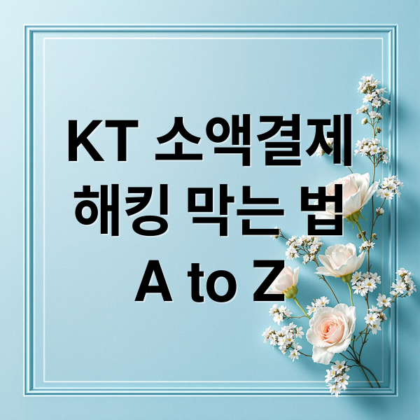 KT 소액결제
해킹 막는 법
A to Z (KT 소액결제 피해 차단)
