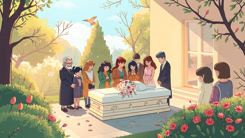 장례식장, 무엇을 고려해야 할까요? (cartoon 스타일)