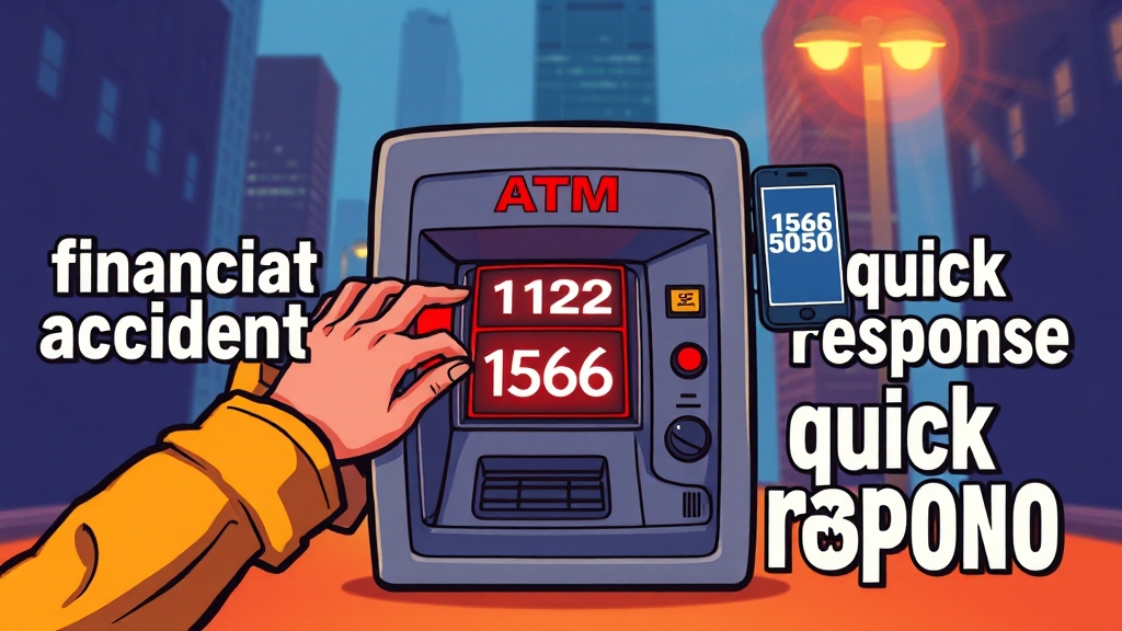 금융사고 신고 및 긴급 대처 (cartoon 스타일)