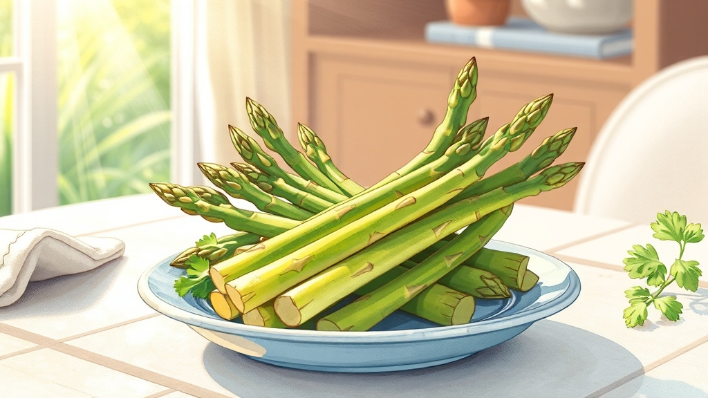 아스파라거스, 건강한 식탁을 위한 선택 (cartoon 스타일)
