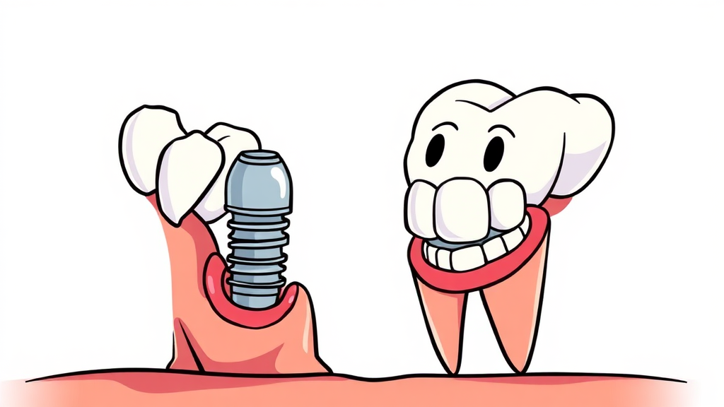 임플란트 비용, 무엇이 결정할까요? (cartoon 스타일)