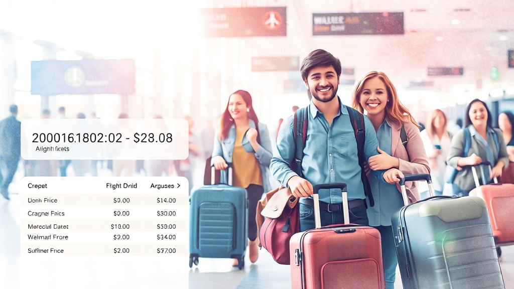 항공사별 가격 비교 및 특징 (watercolor 스타일)