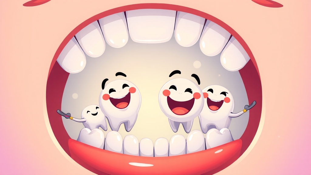 구강 건강에 미치는 영향 (cartoon 스타일)