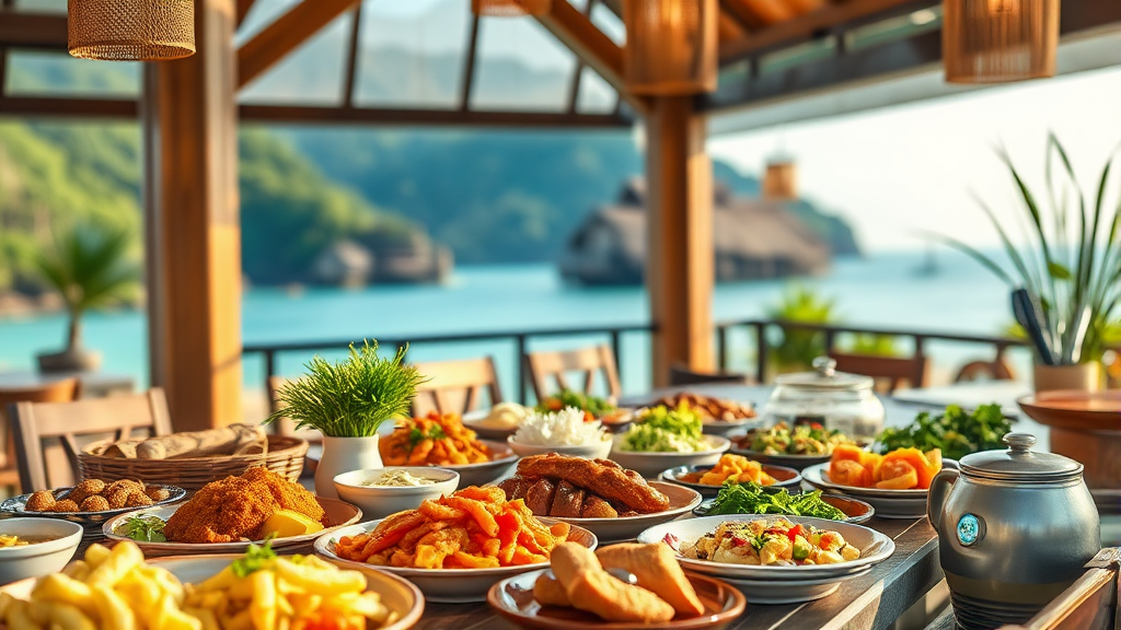 조식 및 다이닝 옵션 (realistic 스타일)